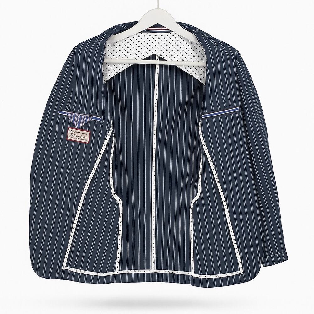 Massimo Rebecchi Navy Pinstripe Blazer IT50/US40 –NWT- Italian Tailoring Ret$450 - Picture 8 of 9